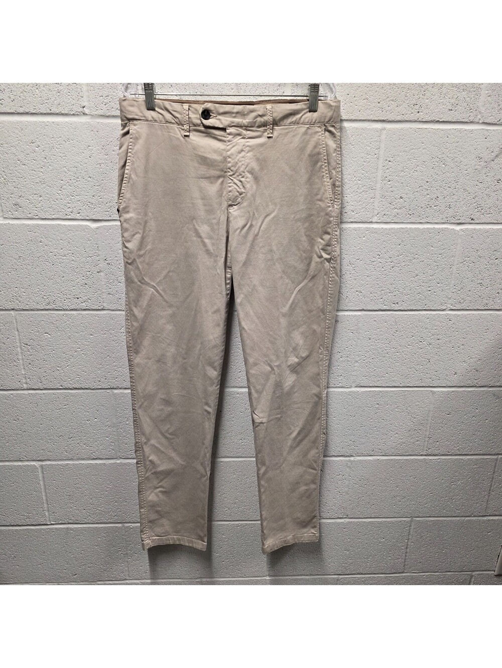 White Sand Men's Pants Art 48 34x31 Cotton Silk Pants Chino MADE IN ITALY khaki